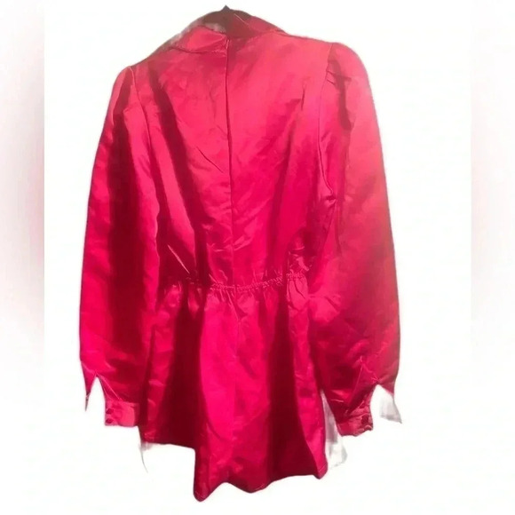 NWT prettylittlething fuschia bonded satin shirt day 2 nite trendy playsuit  8 - Picture 3 of 4